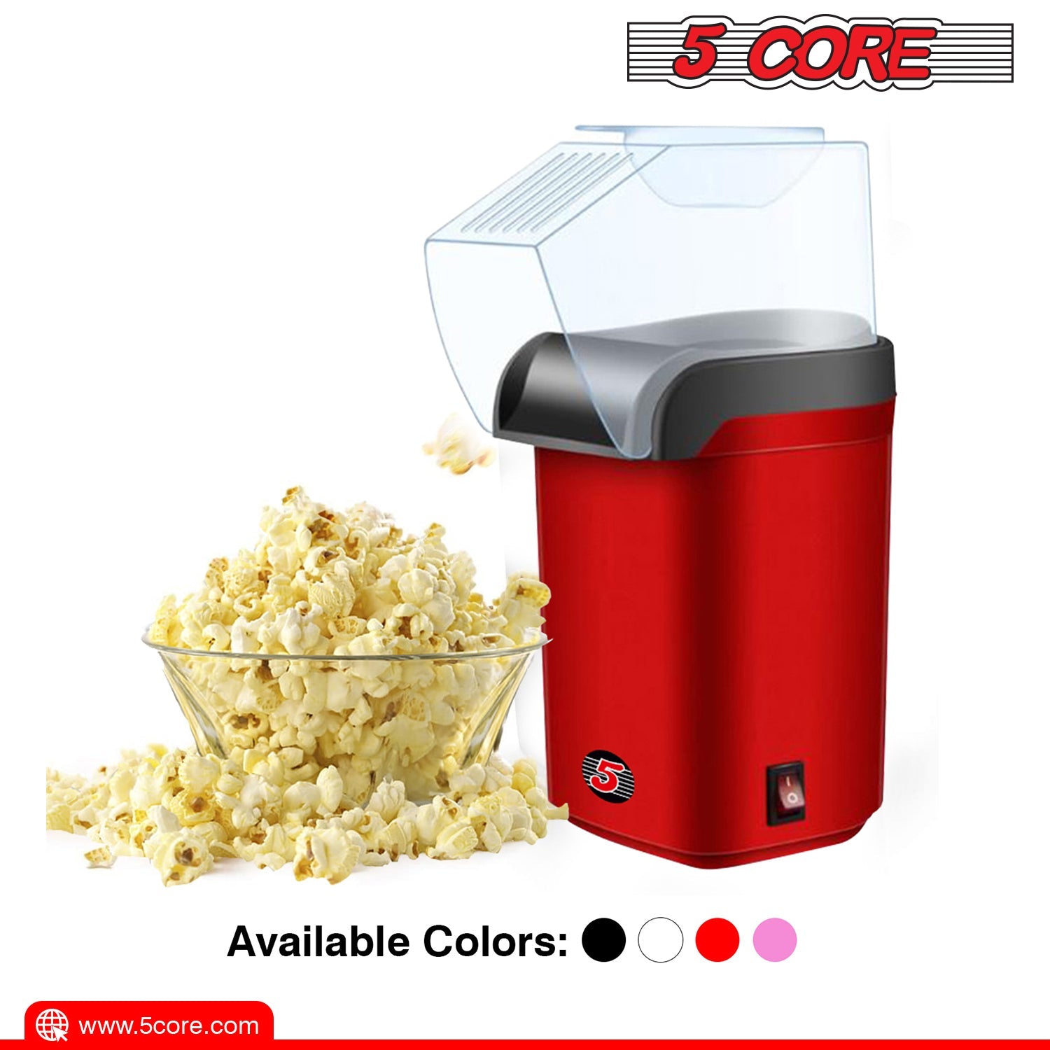 5Core Popcorn Machine Hot Air Electric Popper Kernel Corn Maker